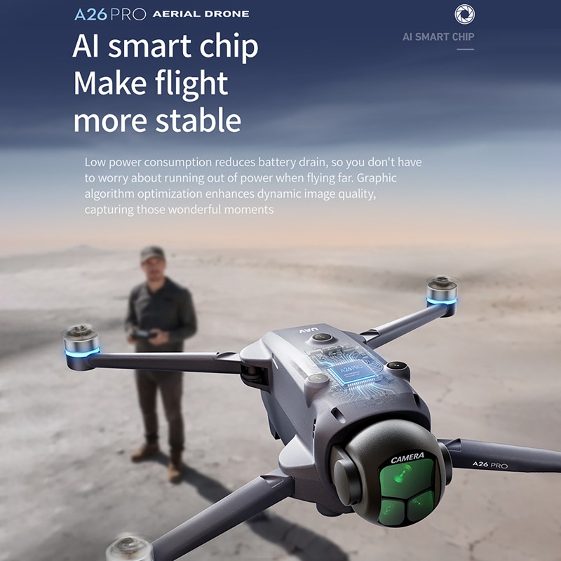 A26 Pro GPS搭載ドローン。4.5インチ大型スクリー - Drone Gimbal 2 Axis のレビューと価格