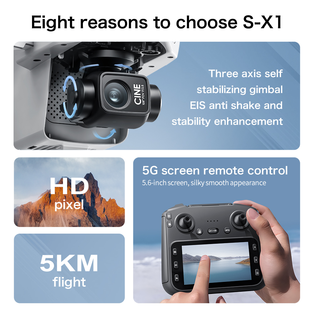 オリジナルS-X1 GPS折りたたみ式RCクアッドコプター  - Drone Gimbal 3 Axis のレビューと価格