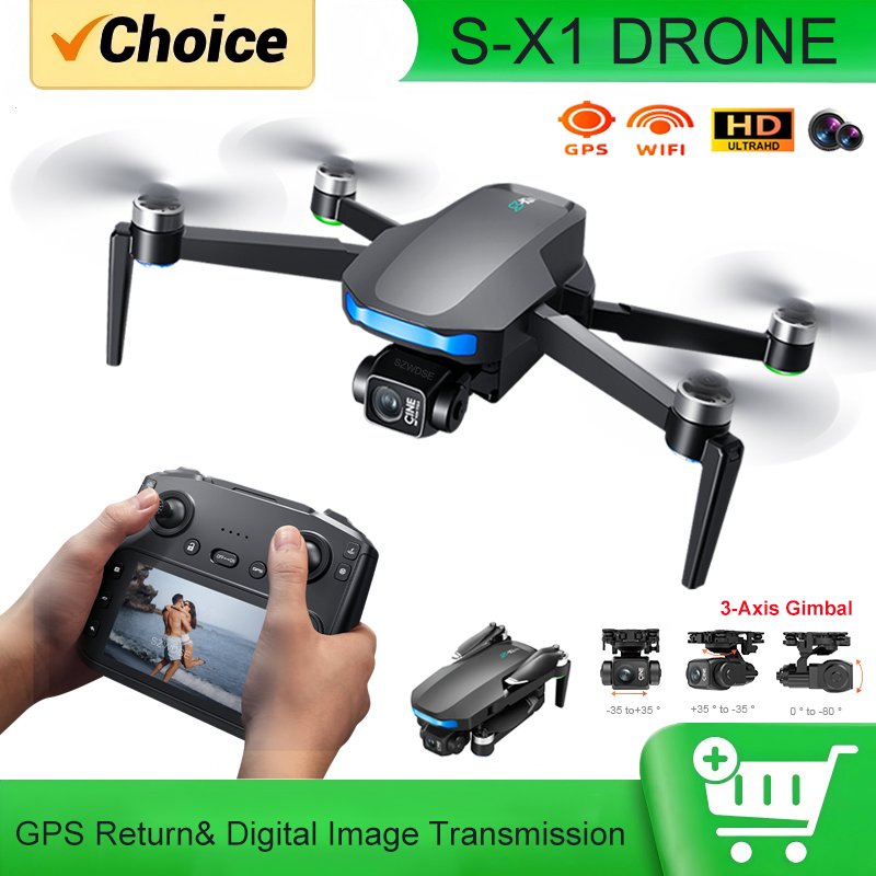 S-X1 MAX GPS搭載ドローン。3軸ジンバル、5000 - Drone Gimbal 3 Axis のレビューと価格