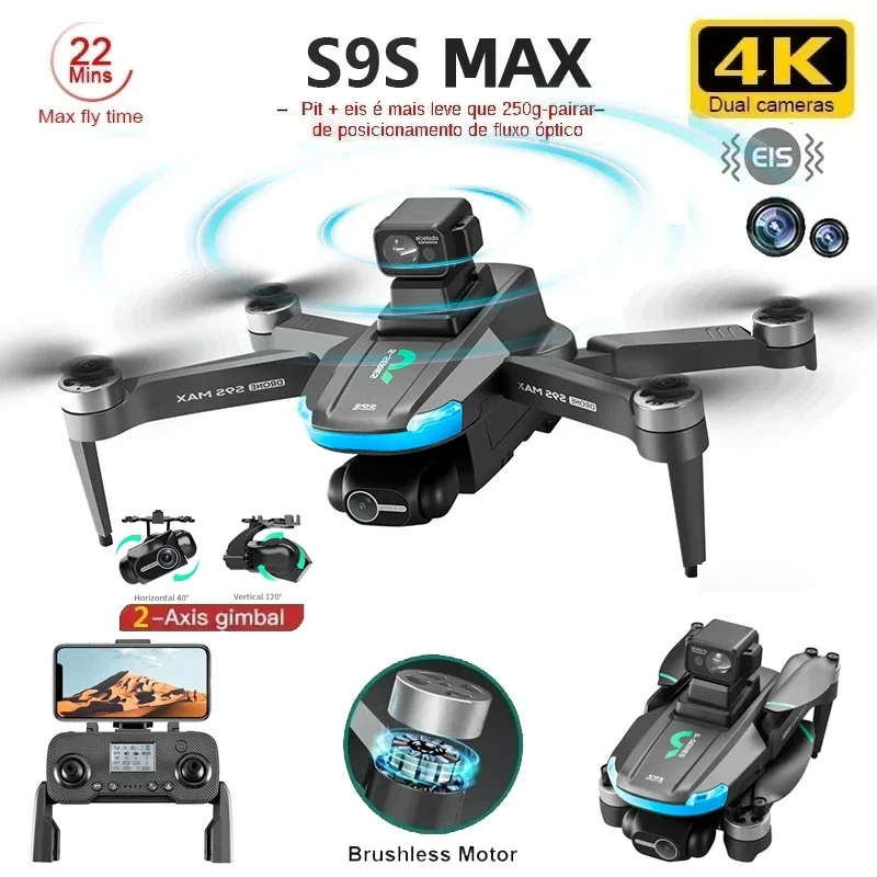 新しい S9S MAX ミニドローン 4K 2 軸 PTZ  - Drone Gimbal 2 Axis のレビューと価格