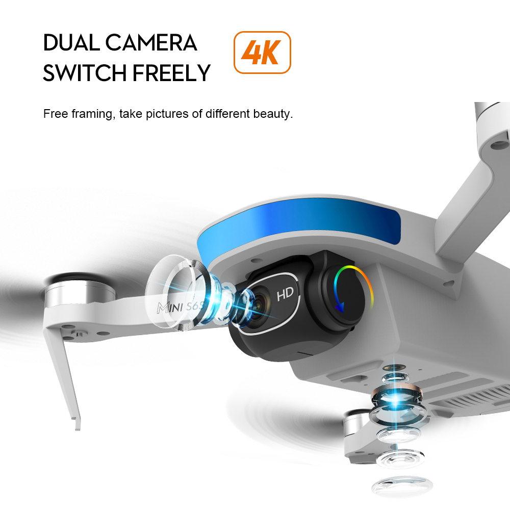 S6S GPS オプティカルフローポジショニングドローン H - Drone Gimbal 2 Axis のレビューと価格