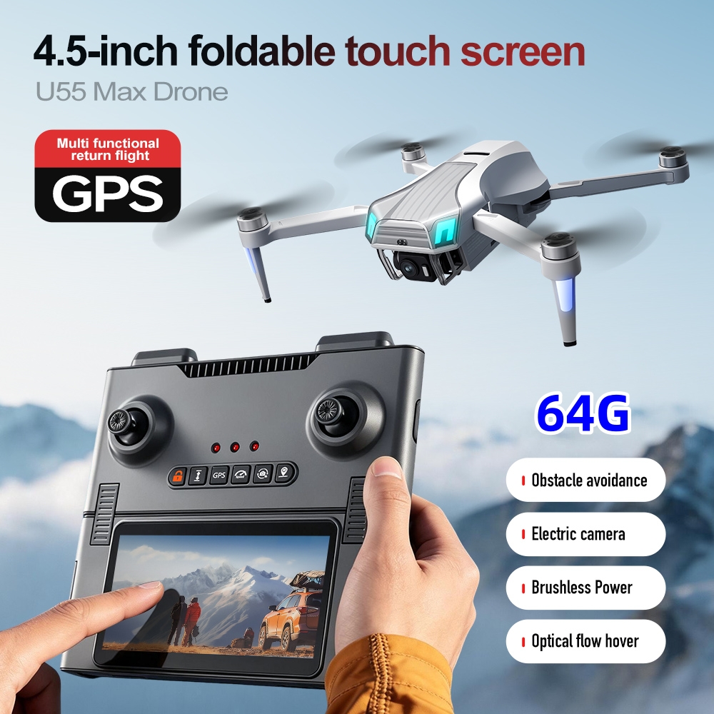 NCZOBOE U55 オプティカルフローGPSドローン 4 - Drone Gimbal 2 Axis のレビューと価格